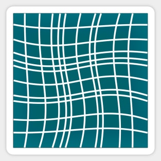 Dancing White Lines on Teal Sticker